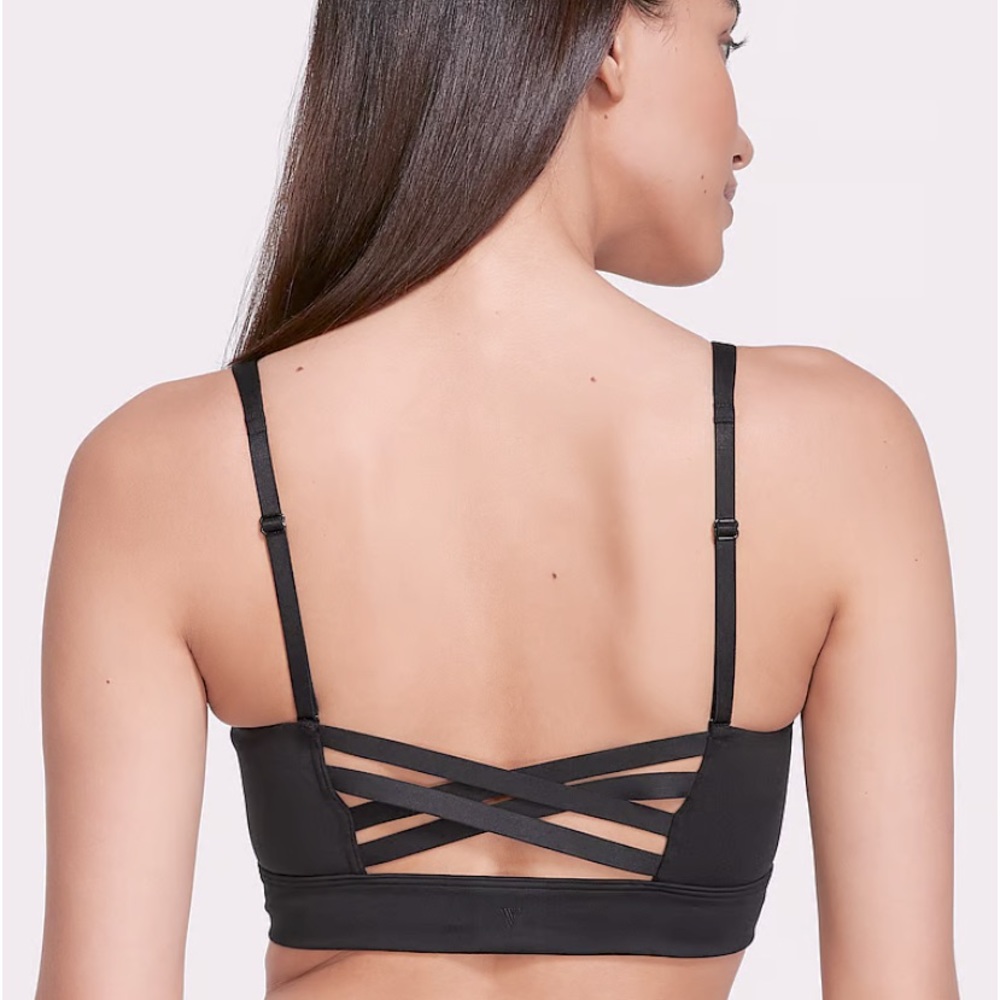 Charcoal gray scrappy back 38D Victoria’s Secret Allegro sports bra.